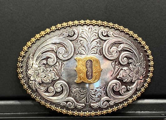 OVAL INITIAL (D) BELT BUCKLE