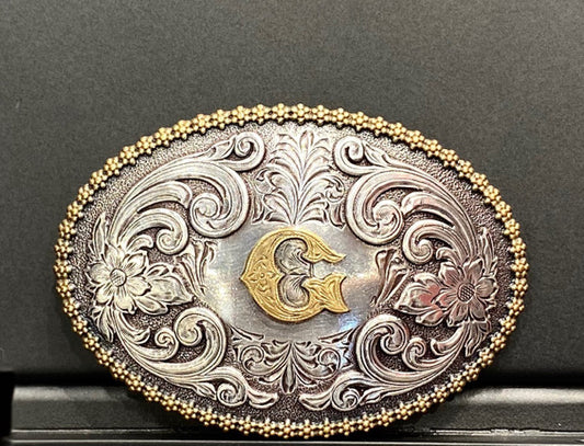 OVAL INITIAL (G) BELT BUCKLE