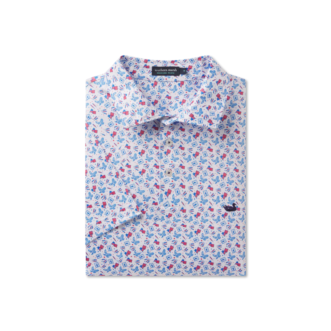 Floral patterned shirt on a white background