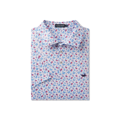 Floral patterned shirt on a white background