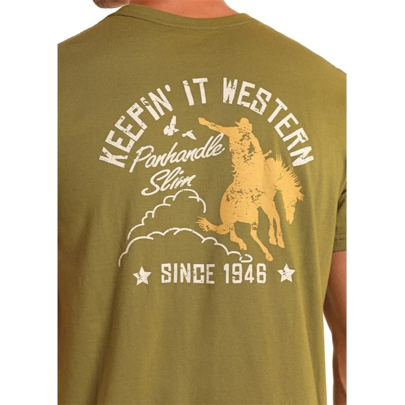 Rock & Roll Olive Green Graphic Tee PU21T05772