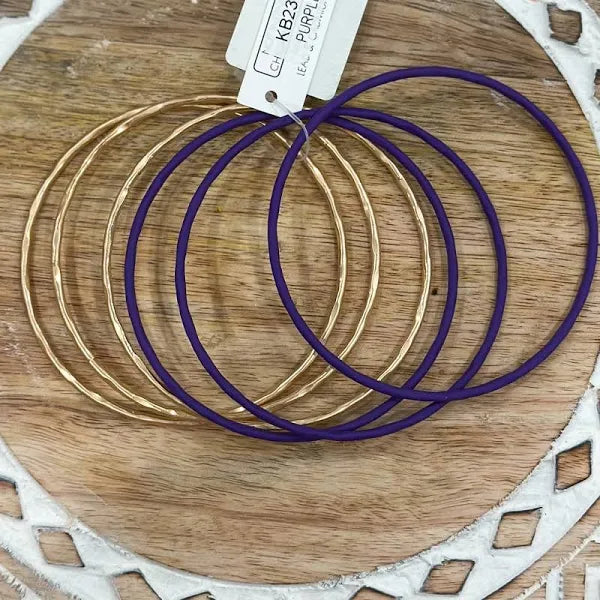 PURPLE GOLD BANGLES