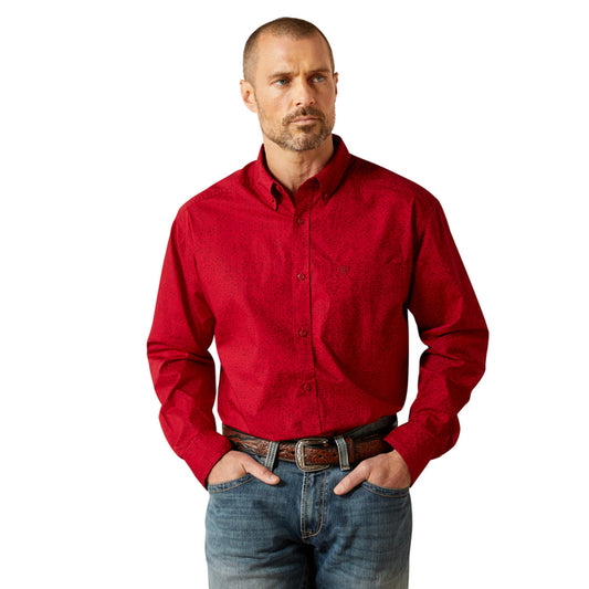 ARIAT RED TYSON CLASSIC FIT PRINT - MENS SHIRT
