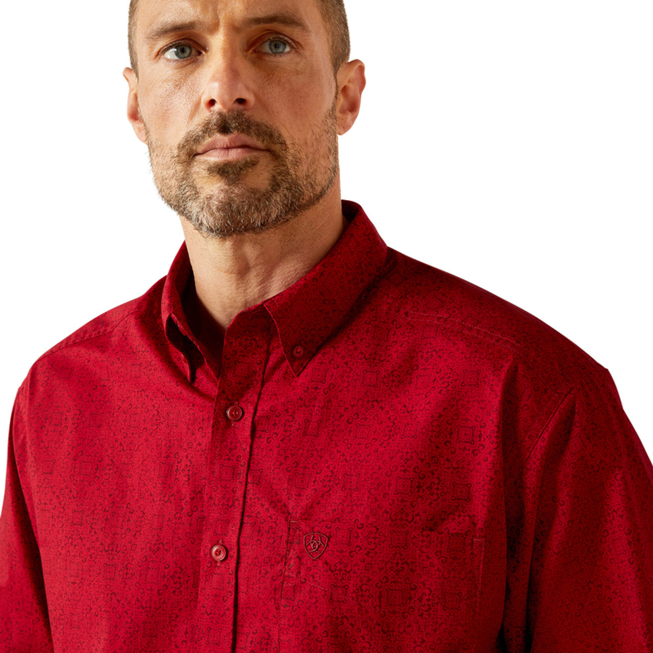 ARIAT RED TYSON CLASSIC FIT PRINT - MENS SHIRT