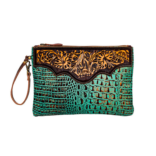 Sipala Hand-tooled Clutch Bag