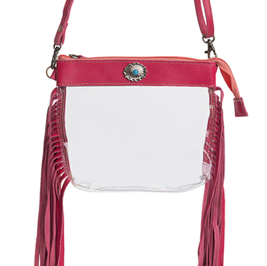 MYRA AZURA CLEAR BAG IN MAGENTA