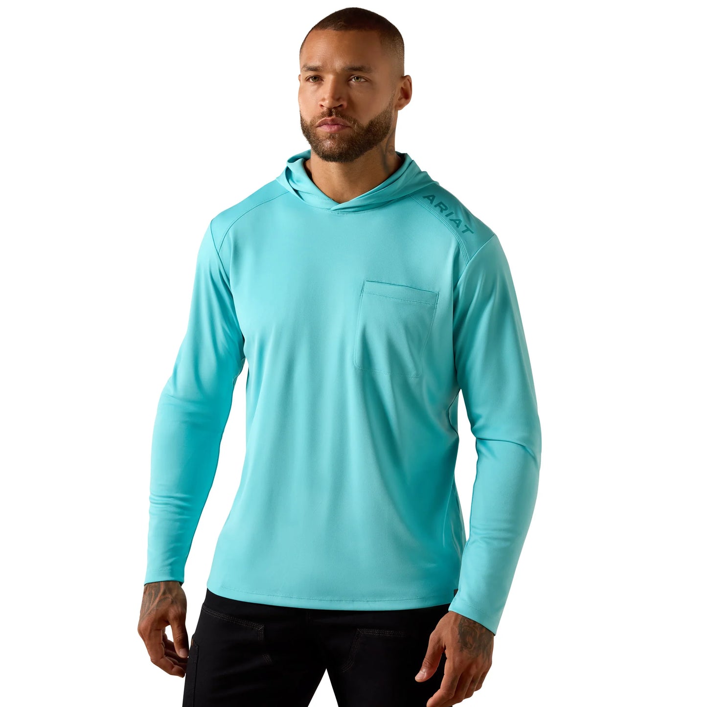 Ariat Men's Rebar Sunblocker Aquarelle Hooded T-Shirt 10071441