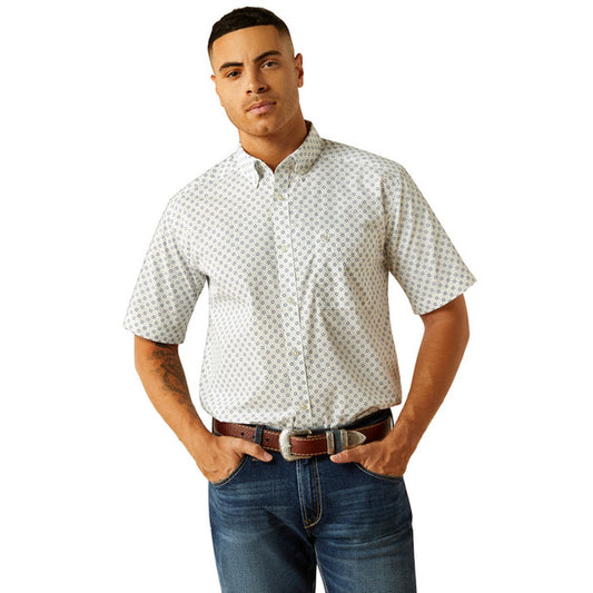 ARIAT SHAWN CLASSIC FIT WHITE PRINT - MENS SHIRT