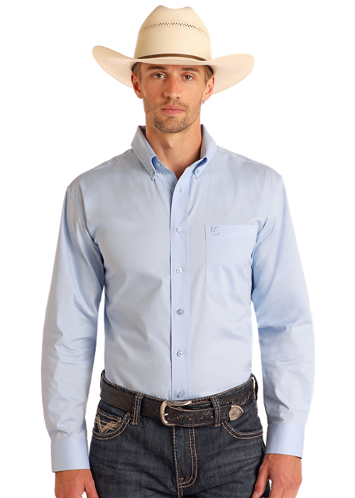 MEN'S L/S 1PKT BTTN SHIRT POWDER BLUE
