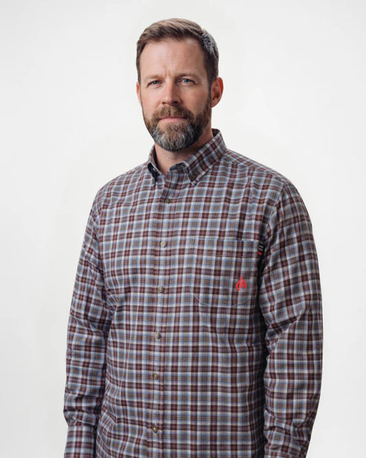 FORGE FR MEN'S PLAID LONG SLEEVE BUTTON SHIRT - MFRPLDB-5