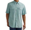 Wrangler Men's Performance Short Sleeve Classic Fit Blue Plaid
