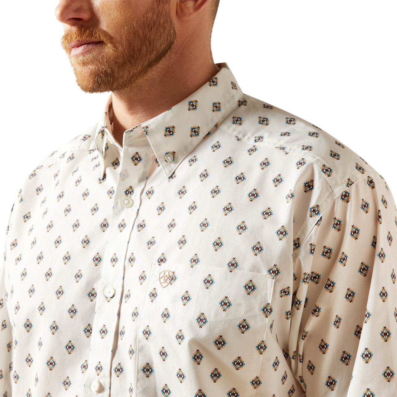 ARIAT THELL WHITE CLASSIC FIT PRINT - MENS SHIRT