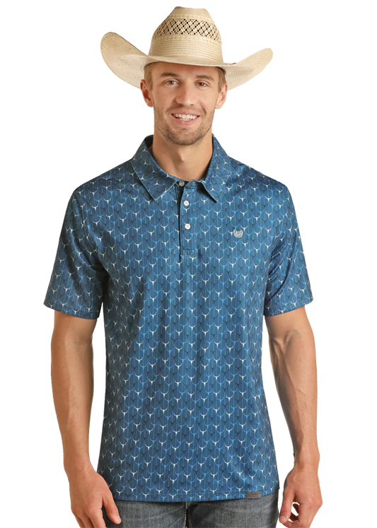 SS LONGHORN BD KNIT POLO -  TM51T04266