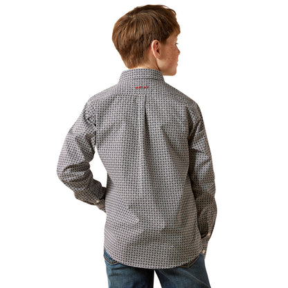 ARIAT TOBIAS BLACK CLASSIC FIT PRINT - KIDS BOYS SHIRT