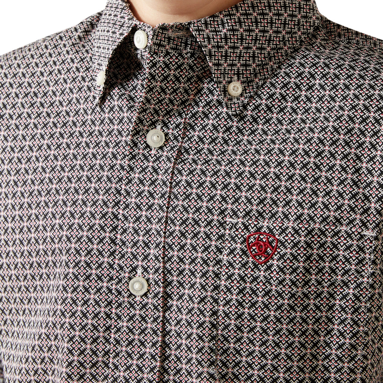 ARIAT TOBIAS BLACK CLASSIC FIT PRINT - KIDS BOYS SHIRT