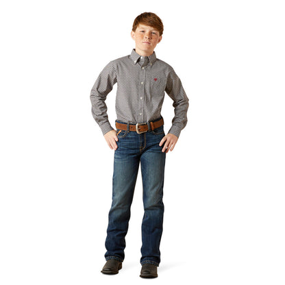 ARIAT TOBIAS BLACK CLASSIC FIT PRINT - KIDS BOYS SHIRT