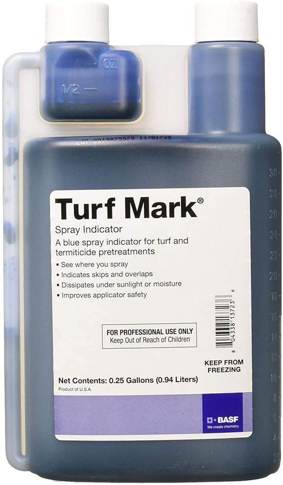 Turf Mark blue spray indicator bottle for turf applications, labeled for professional use.