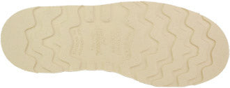 Close-up of beige shoe sole with tread pattern