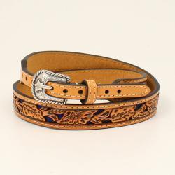 Twister Hatband Floral Tooled Underlay Blue