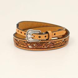 Twister Hatband Floral Tooled Underlay White