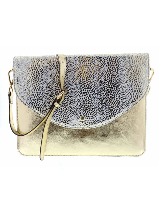 PIPER MESSENGER BAG GOLD REPTILE