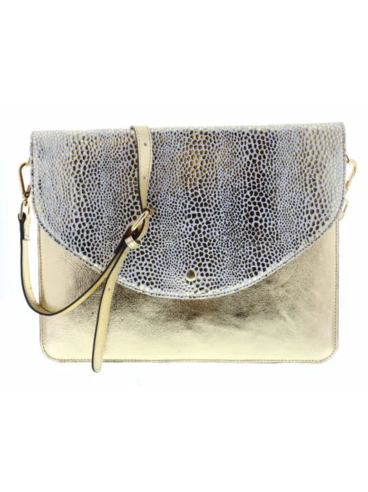 PIPER MESSENGER BAG GOLD REPTILE
