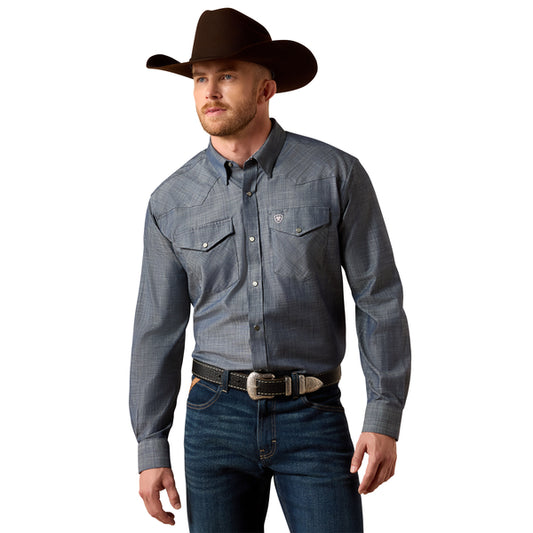 ARIAT WF CHAMBRAY BLUE REFINED SLUB - MENS SHIRT - 10073488