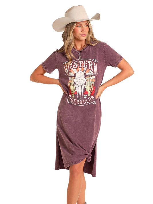Western Graphic Maxi Dress - BWD1R04540
