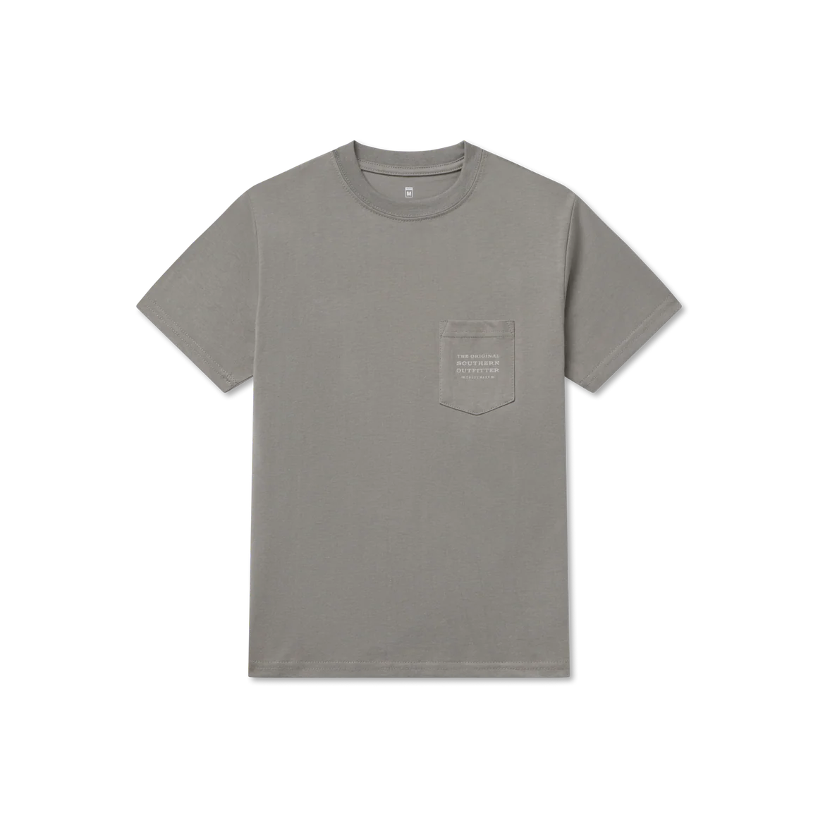Gray t-shirt with a pocket on a white background
