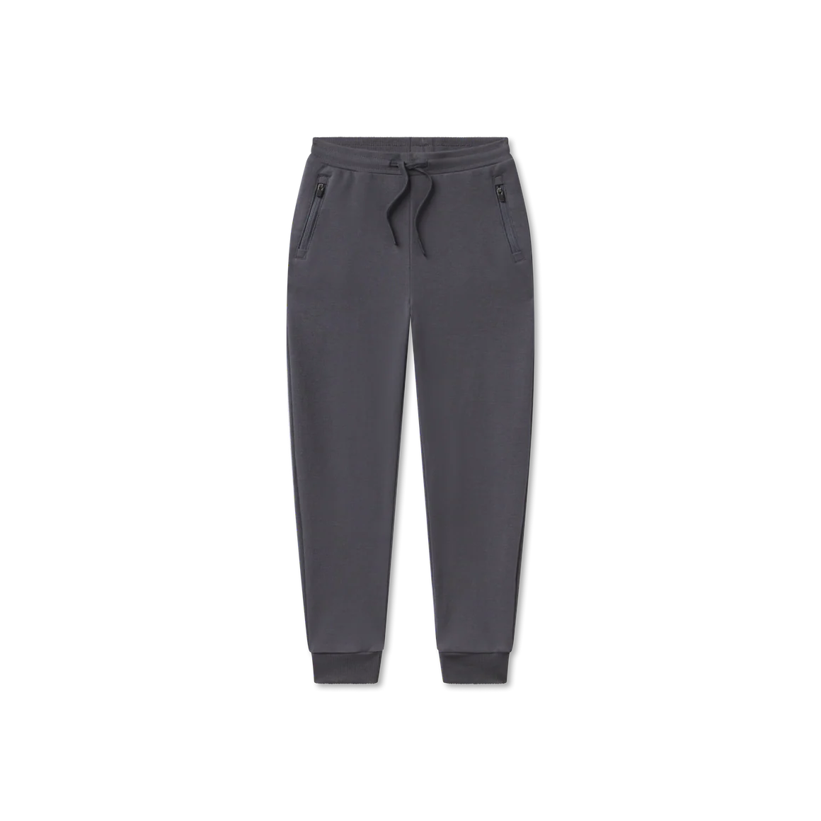 Dark gray sweatpants on a white background