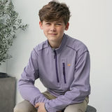 Youth Endzone Stripe Performance Pullover-MED