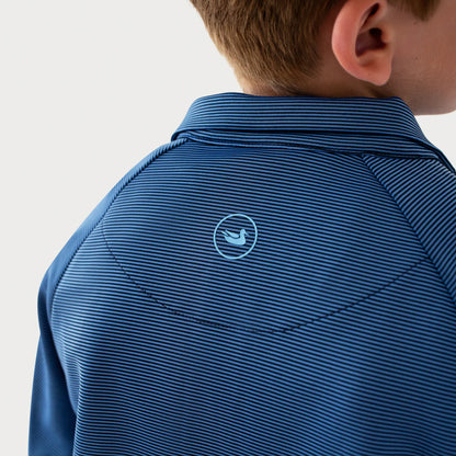Southern Marsh Boy's Southampton Performance Quarter Zip - Stripes NAVY