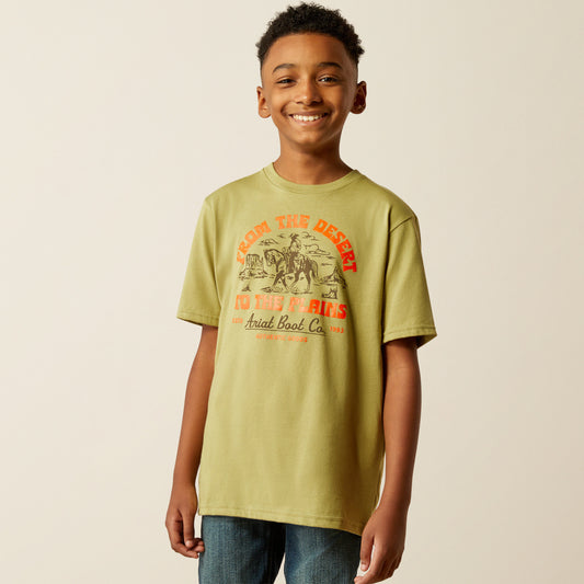YOUTH Ariat Desert to the Plains T-Shirt TENT GREEN