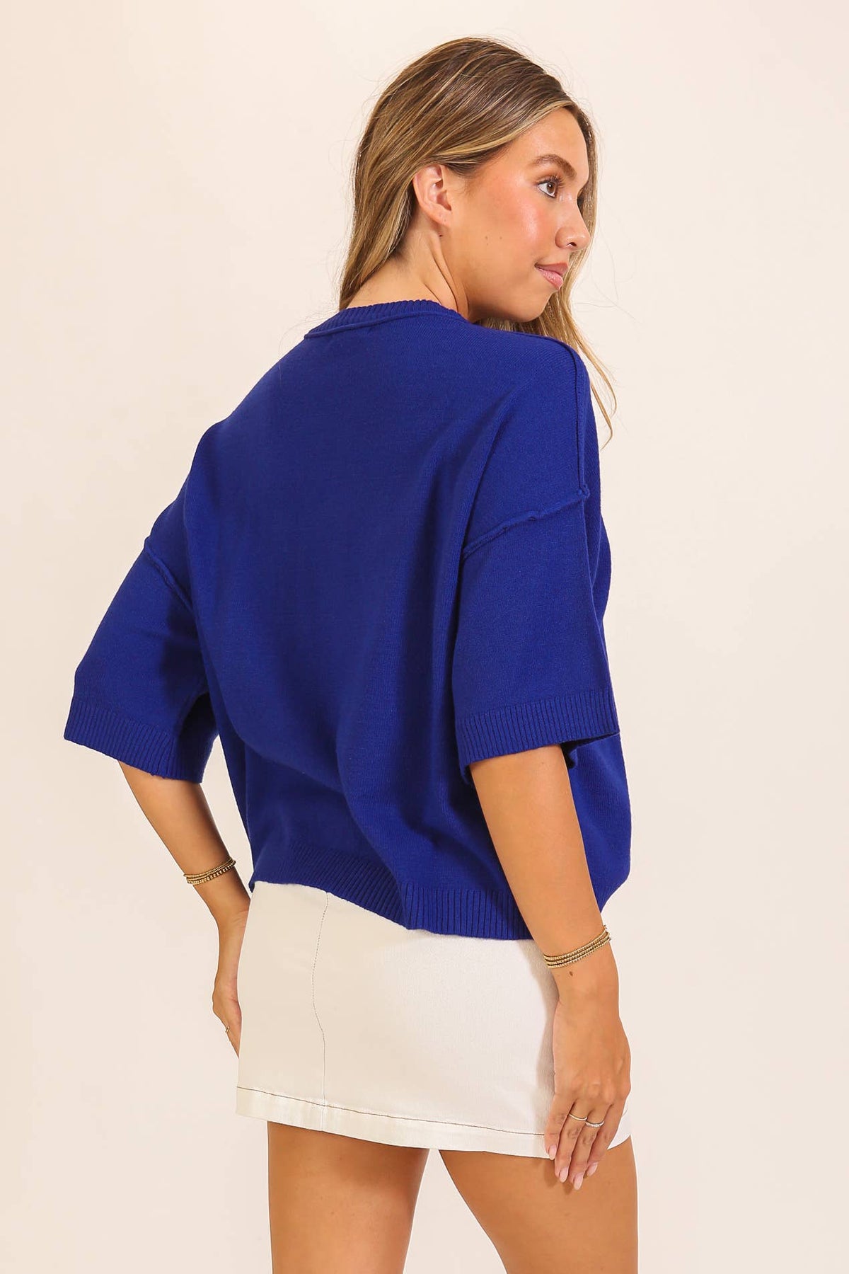 TIMING - Short Sleeve Pocket Knit Sweater