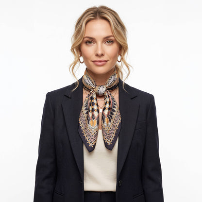 Hana - Bohemian Geometric Pattern Print Bandana Light Weight Scarf