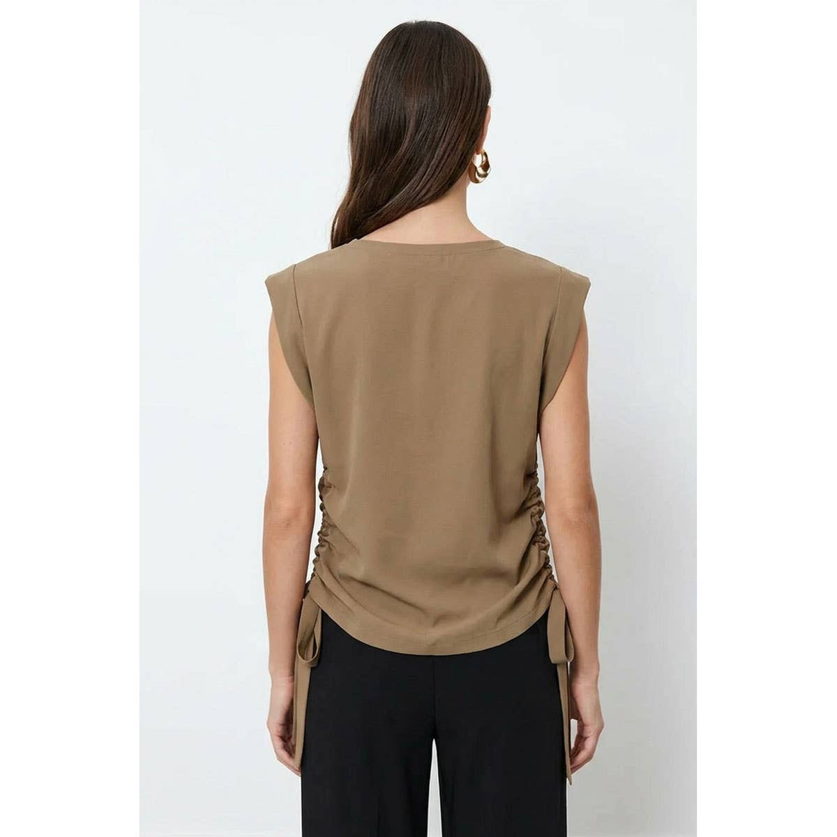 Naked Zebra - Ruched Side Short Sleeve Top
