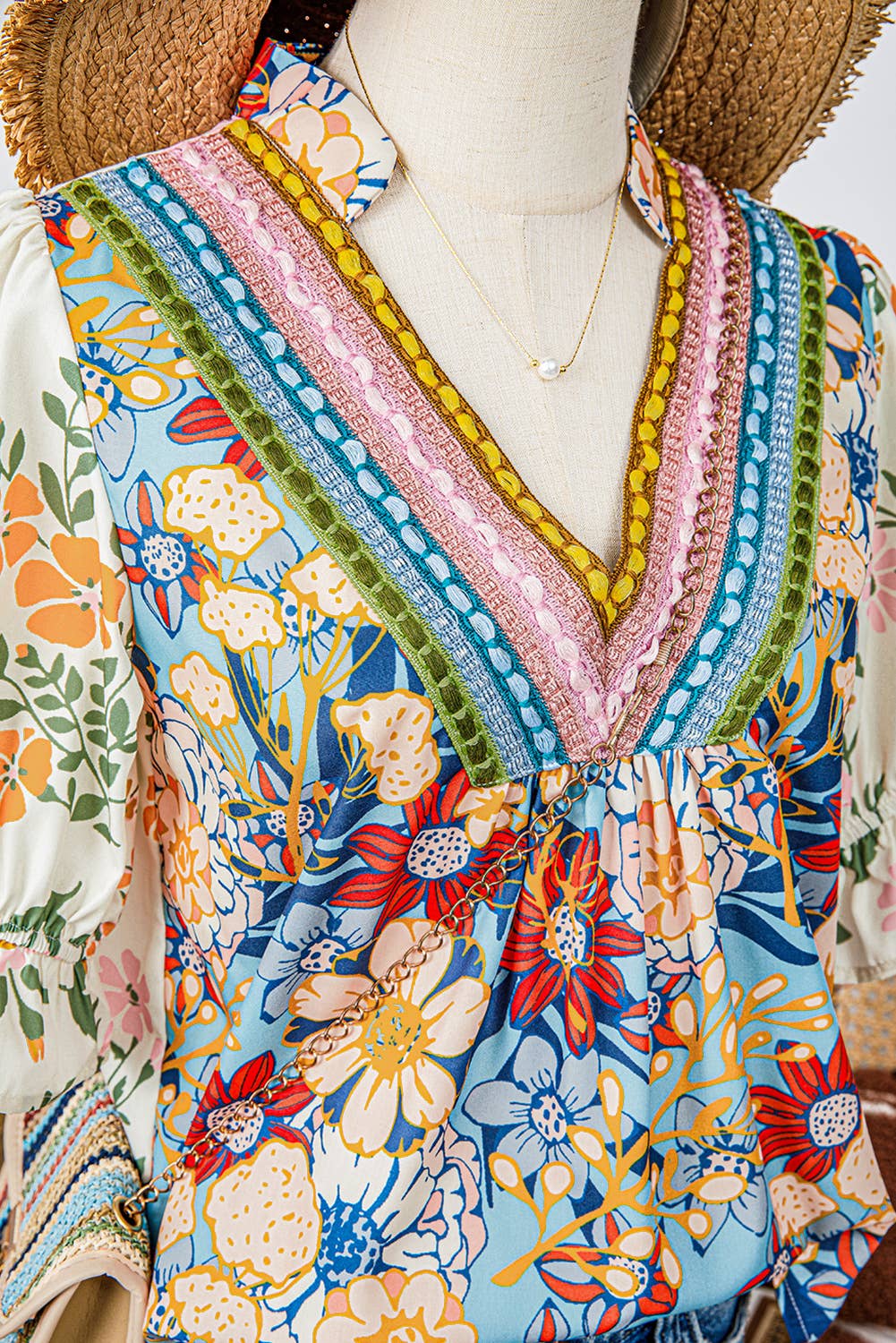 Summer Fashion Crochet Boho Half Sleeve Floral Blouse