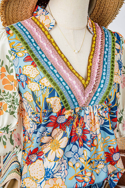 Summer Fashion Crochet Boho Half Sleeve Floral Blouse