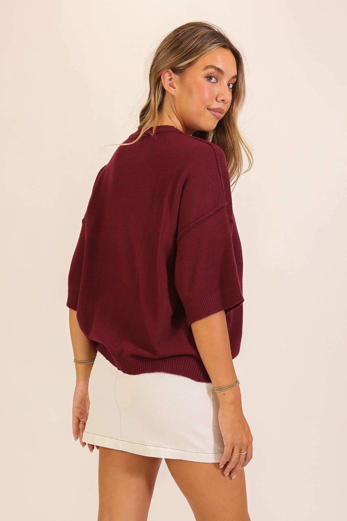 TIMING - Short Sleeve Pocket Knit Sweater