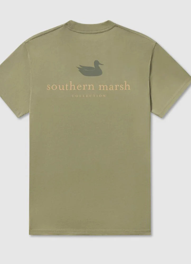 Southern Marsh Authentic Long Sleeve T-Shirt in Brigade Olive-YOUTH