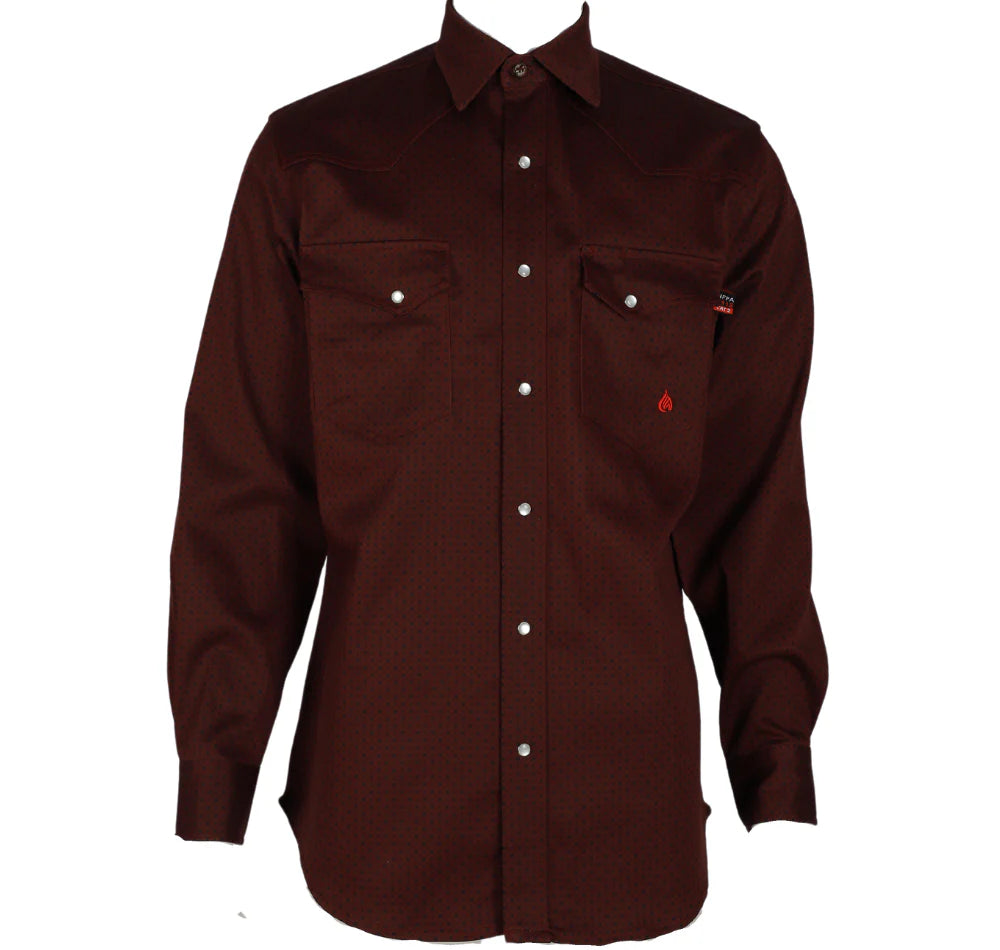 Forge Fr Men's Burgundy Plaid Printed Long Sleeve Shirt - MFRSTRCS-2