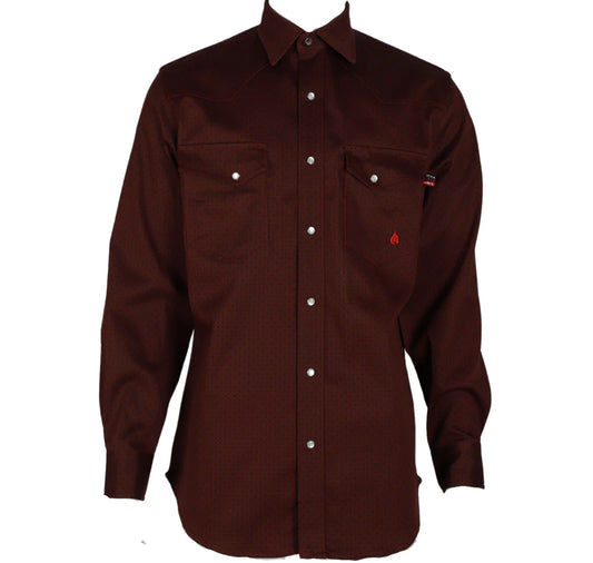 Forge Fr Men's Burgundy Plaid Printed Long Sleeve Shirt - MFRSTRCS-2