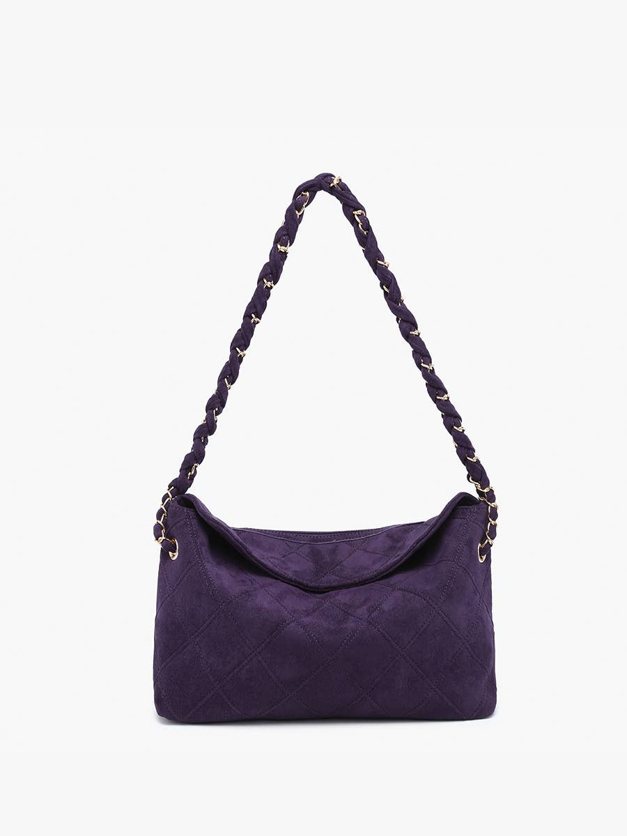 Jen & Co. - Dominique Faux Suede Quilted Shoulder Bag | M2549