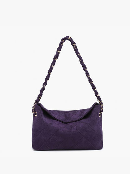 Jen & Co. - Dominique Faux Suede Quilted Shoulder Bag | M2549