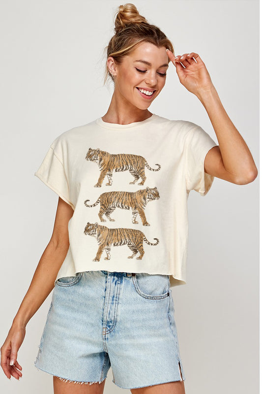 Tigers Vintage Graphic Crop Top