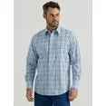 WRANGLER WRINKLE RESIST BLUE PLAID - MENS SHIRT