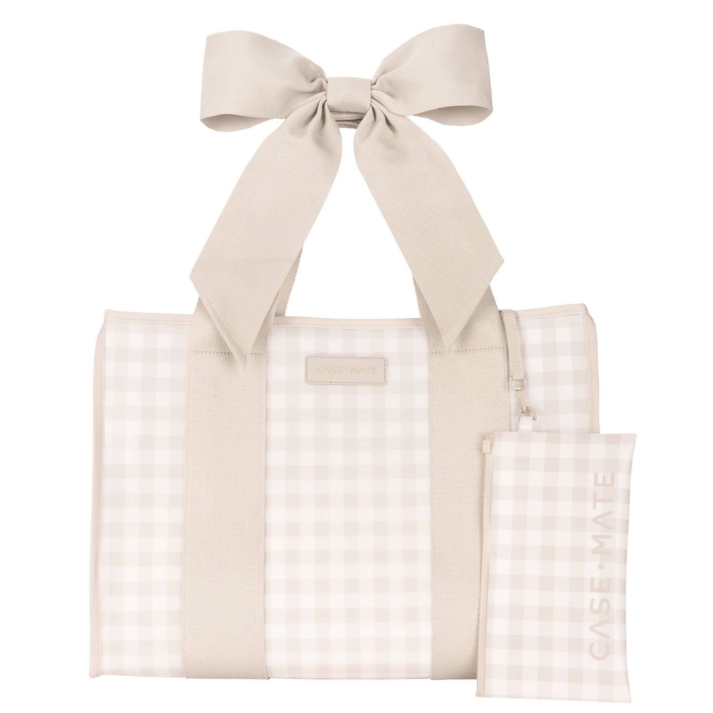 Case-Mate - Case-Mate Latte Gingham Bow Jelly Tote Bag