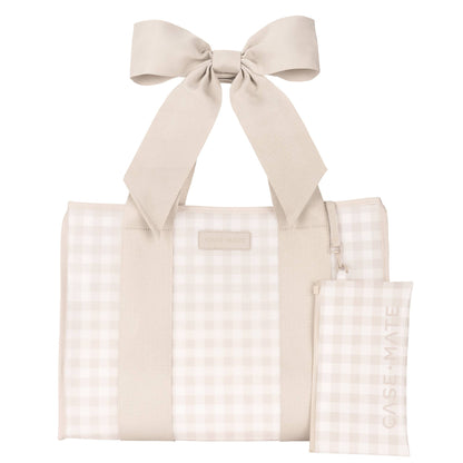 Case-Mate - Case-Mate Latte Gingham Bow Jelly Tote Bag