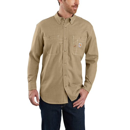 Flame-Resistant Carhartt Force® Loose Fit Lightweight Long-Sleeve Button-Front Shirt - 104138