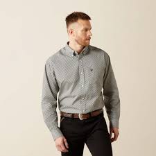 ARIAT GREY TRISTAN CLASSIC FIT PRINT - MENS SHIRT